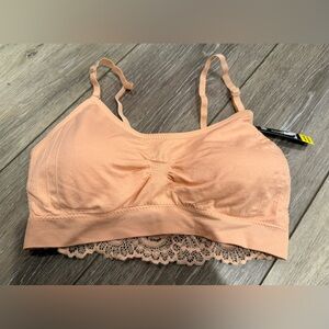 Peach Lace Trim Bralette